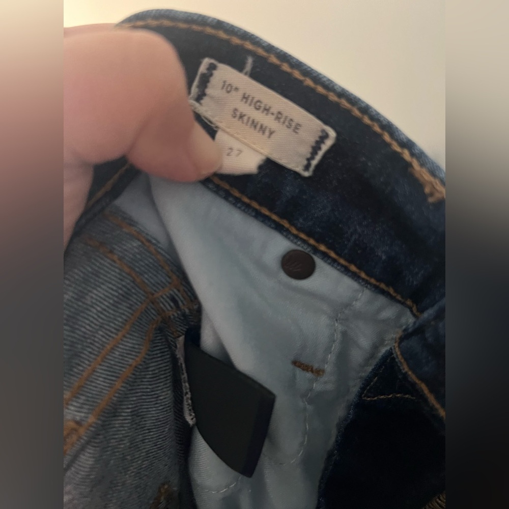 Madewell 10” High-Rise Skinny Jeans Dark Wash Size 27 - Picture 5 of 5